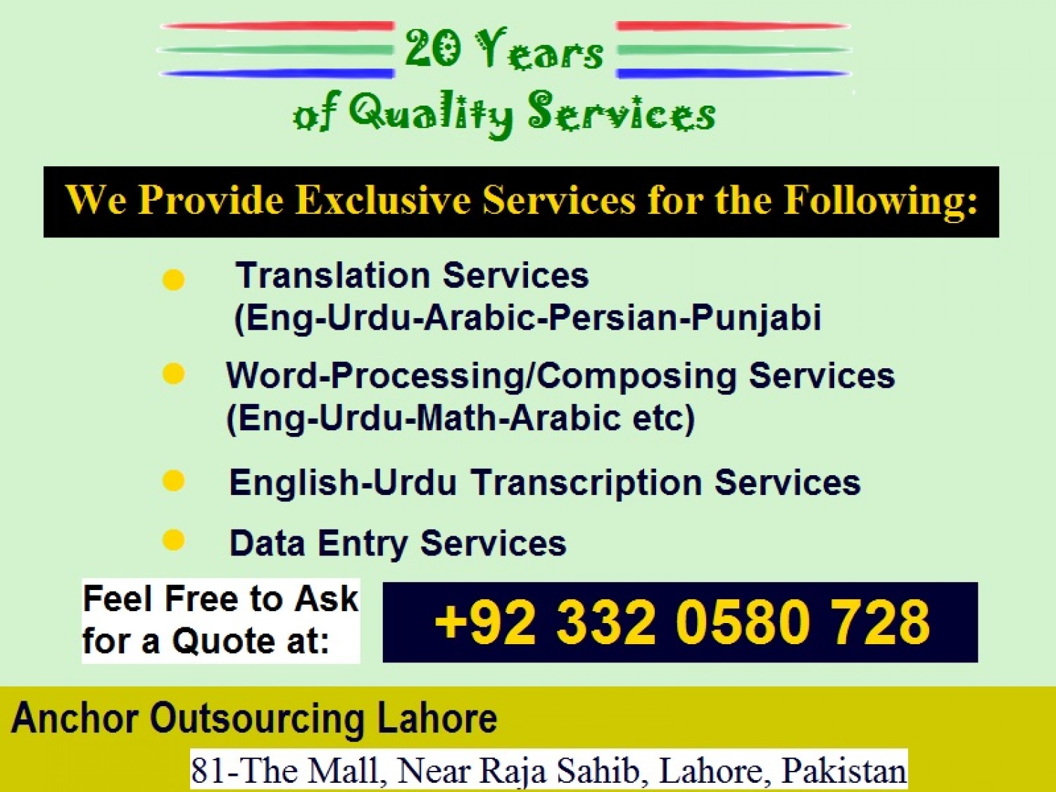 Anchor Outsourcing Pakistan